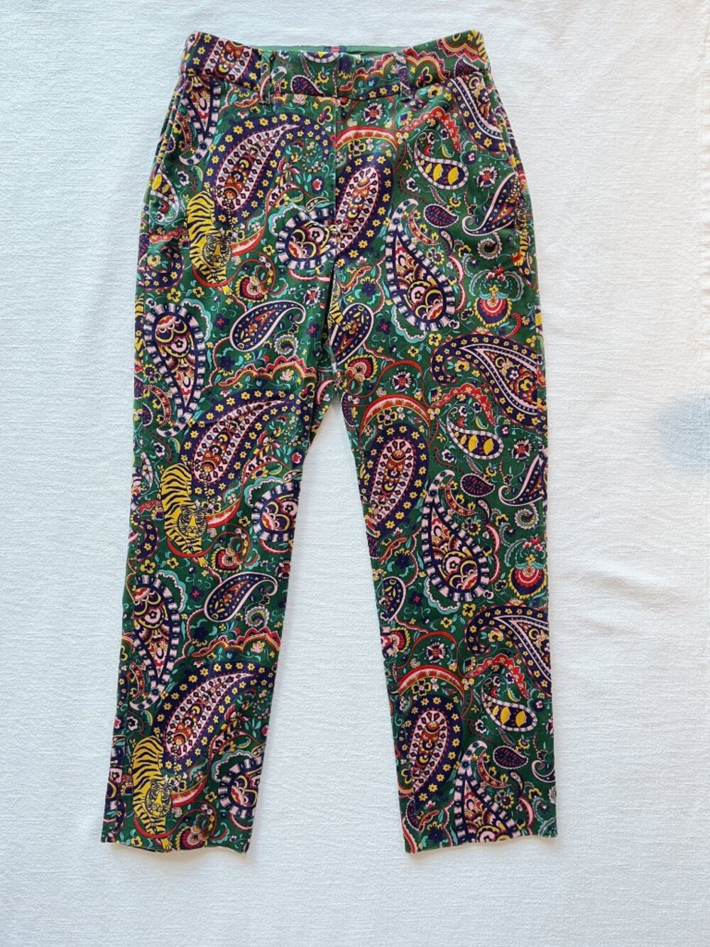 Boden Kew Cotton Velvet Pants in Tiger Bloom, 6 Petite, NWOT